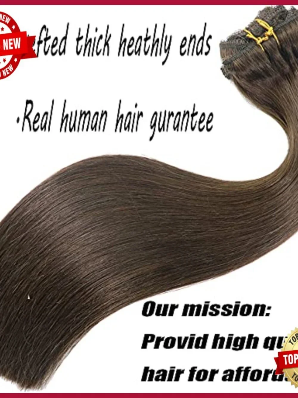 20 Inch Remy Human Hair Clip In Extensions Thick Ends 120g